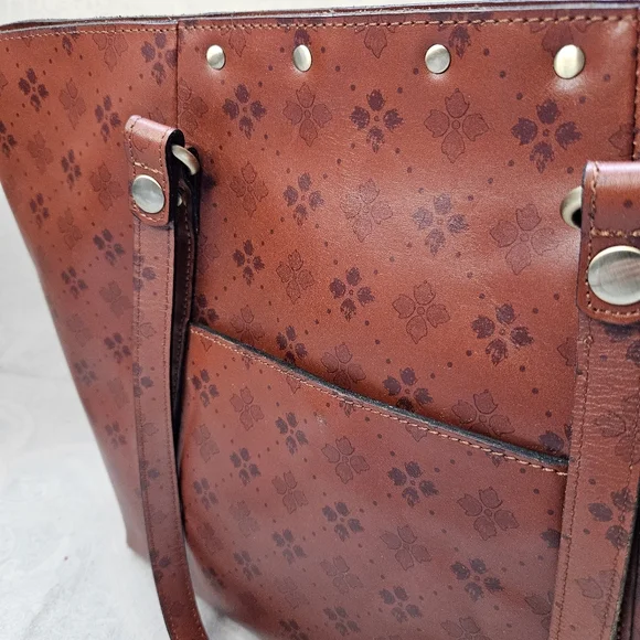 NWT Patricia Nash Benvenuto Leather Brown Tote Bag - Picture 12 of 12